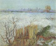 Vincent Van Gogh Snowy Landscape with Arles in the Background (nn04) oil painting picture wholesale